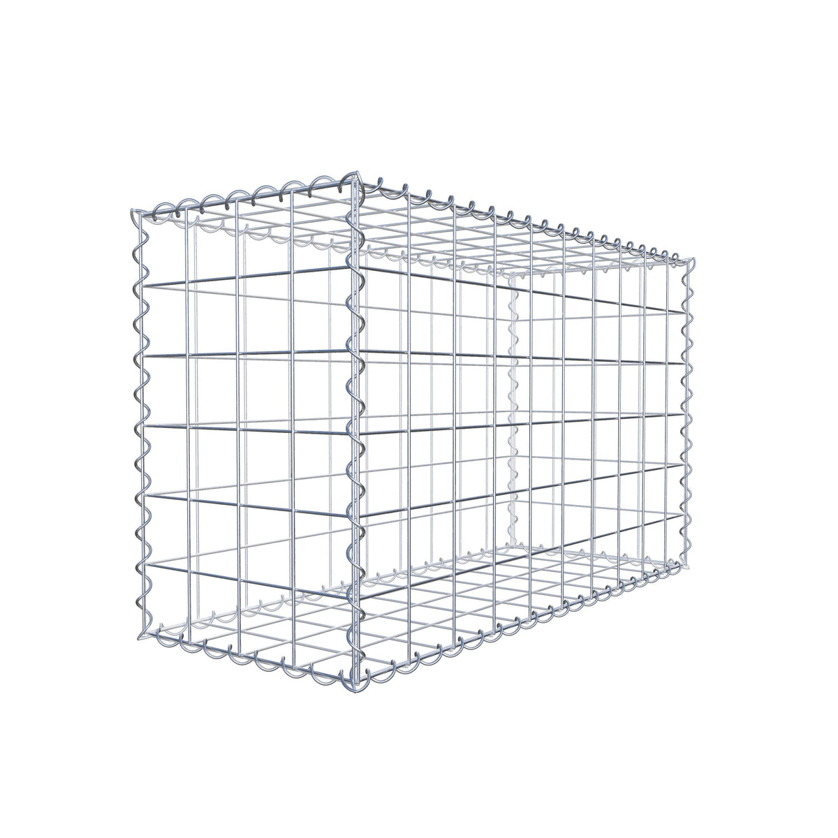 Gabião 100 cm x 60 cm x 40 cm (C x A x P), malhagem 10 cm x 10 cm, espiral