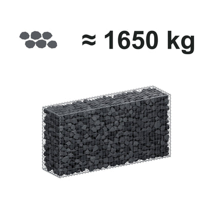 Gabion 200 cm x 100 cm x 50 cm (L x H x D), mesh size 5 cm x 10 cm, spiral