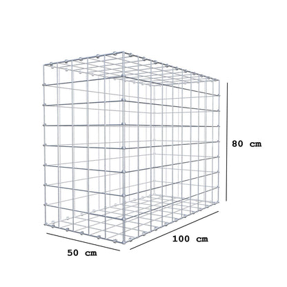 Schanskorf 100 cm x 80 cm x 50 cm (L x H x D), maaswijdte 10 x 10 cm, spiraalring