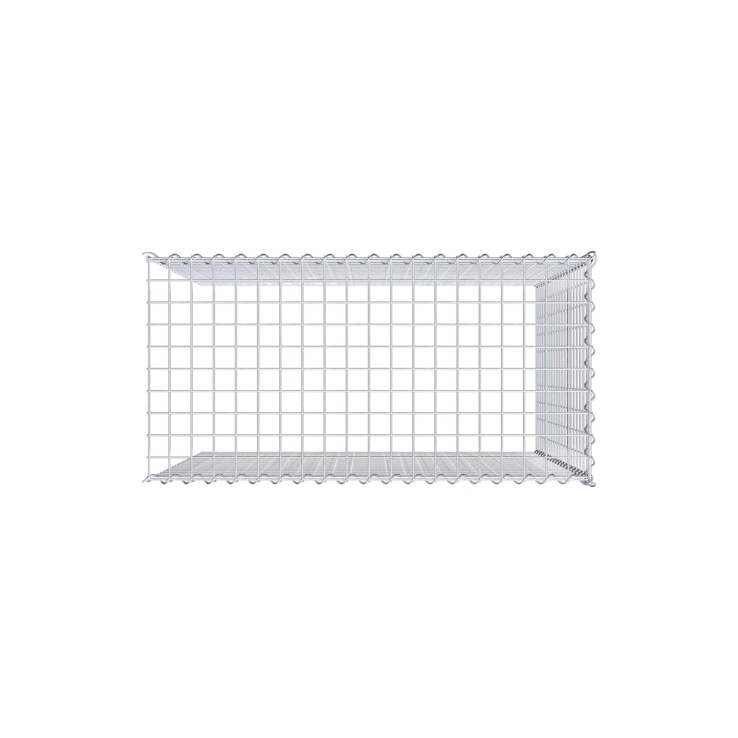 Gabião tipo 4 100 cm x 100 cm x 50 cm (C x A x P), malhagem 5 cm x 5 cm, espiral