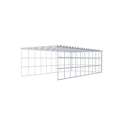 Opvokset gabion type 4 100 cm x 30 cm x 50 cm (L x H x D), maskestørrelse 10 cm x 10 cm, spiral
