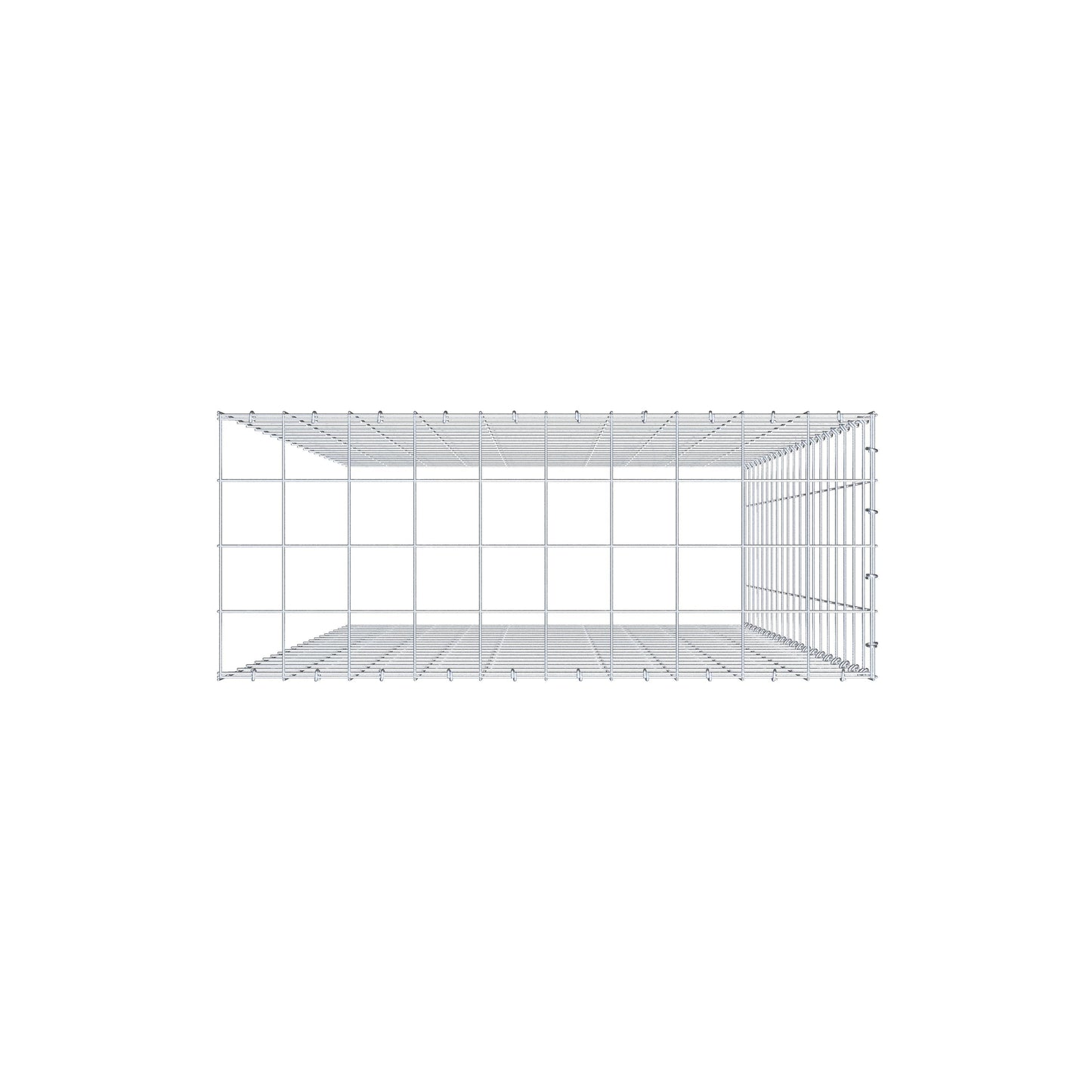 Anbaugabione Typ 4 200 cm x 100 cm x 40 cm (L x H x T), Maschenweite 10 cm x 10 cm, C-Ring