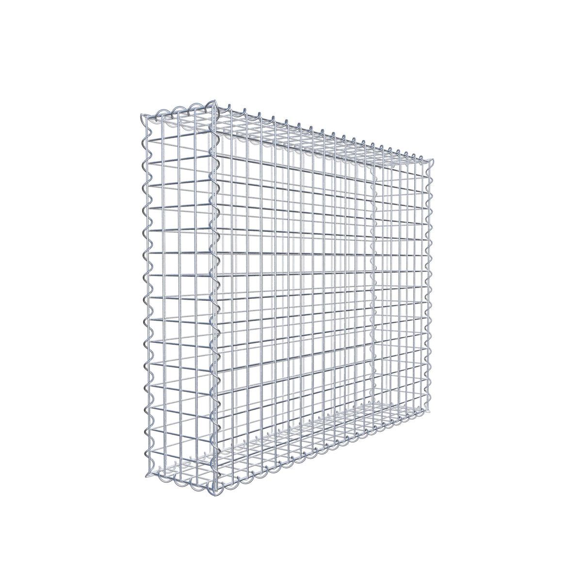 Gabione 100 cm x 80 cm x 20 cm (L x H x T), Maschenweite 5 cm x 5 cm, Spirale