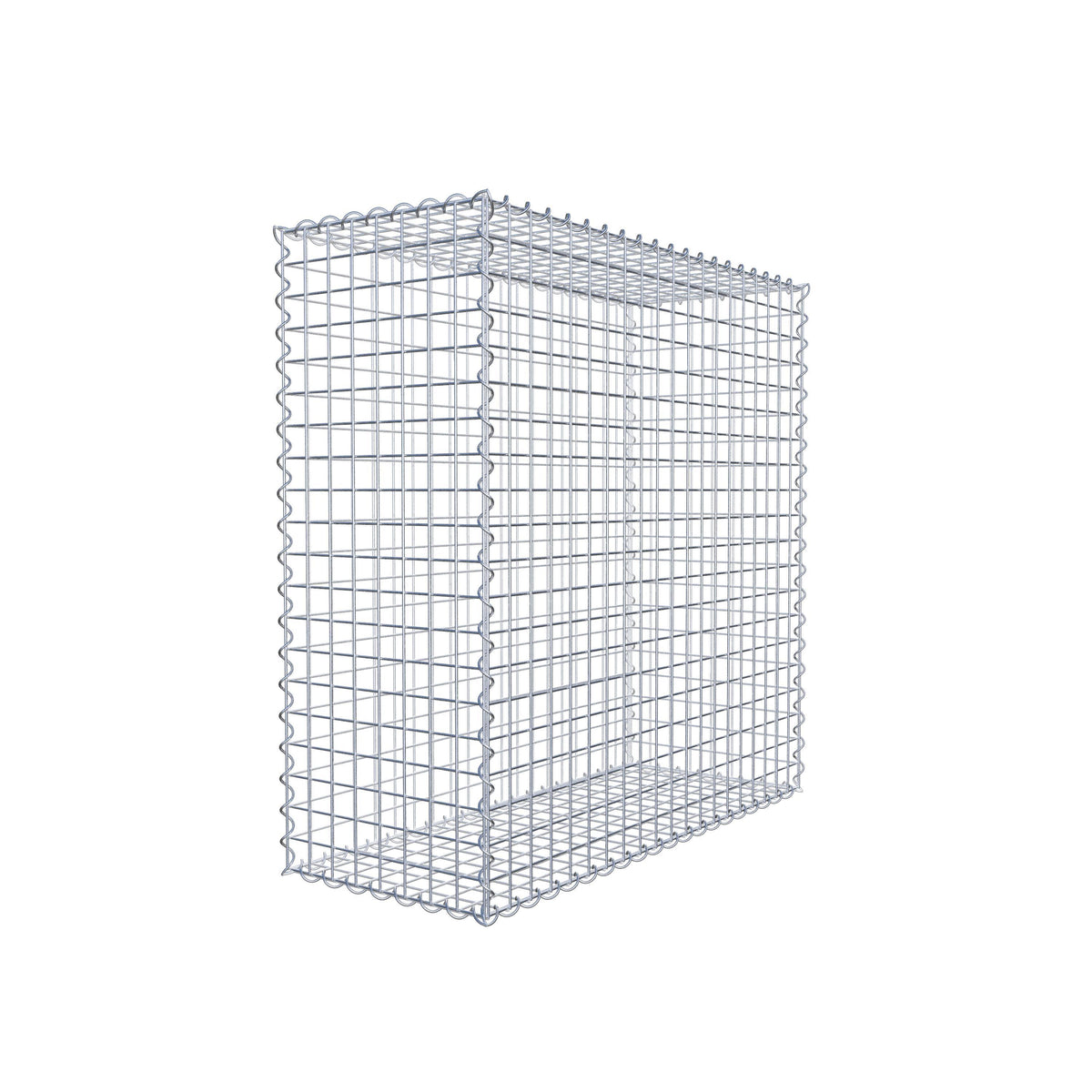 Gabião 100 cm x 100 cm x 40 cm (C x A x P), malhagem 5 cm x 5 cm, espiral