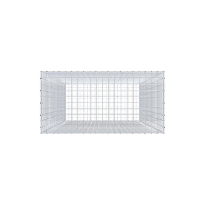 Gabion 200 cm x 100 cm x 50 cm (L x H x D), maskestørrelse 5 cm x 5 cm, C-ring