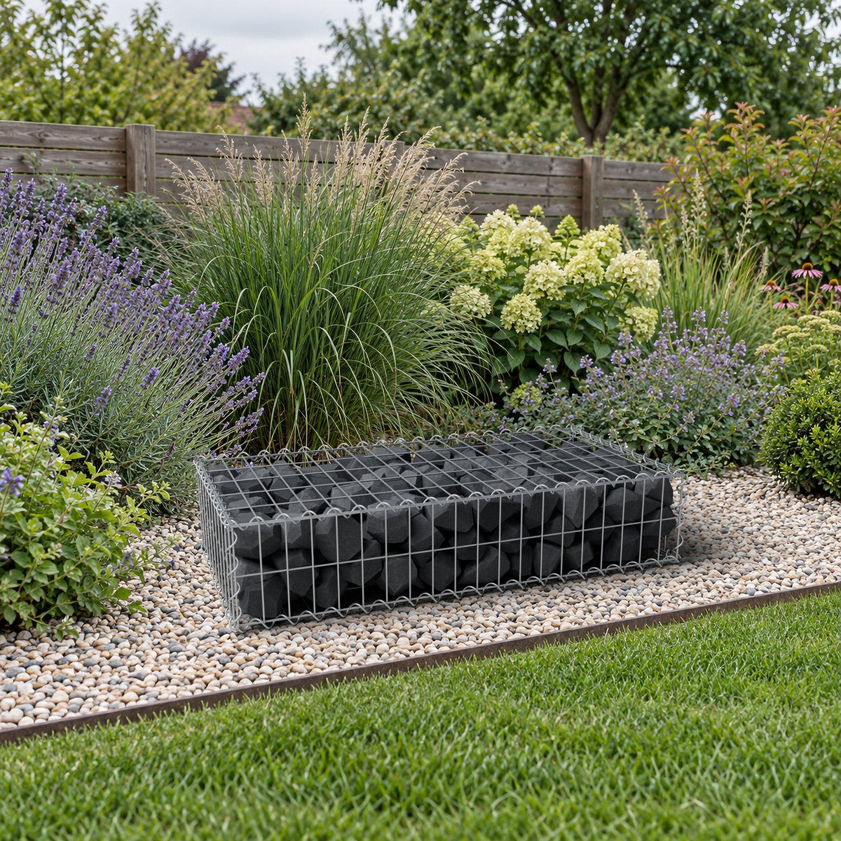 Gabion 100 cm x 20 cm x 50 cm (L x H x P), mailles 5 cm x 10 cm, spirale