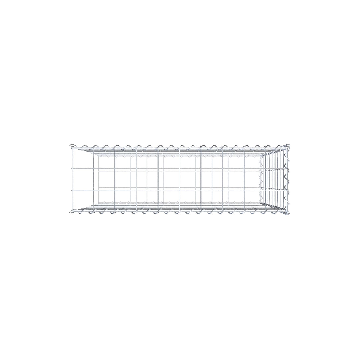 Gabião tipo 2 100 cm x 100 cm x 30 cm (C x A x P), malhagem 10 cm x 10 cm, espiral