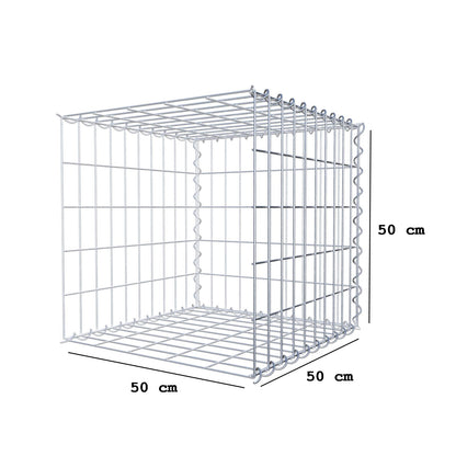 Aangegroeide schanskorf type 2 50 cm x 50 cm x 50 cm (L x H x D), maaswijdte 5 cm x 10 cm, spiraal