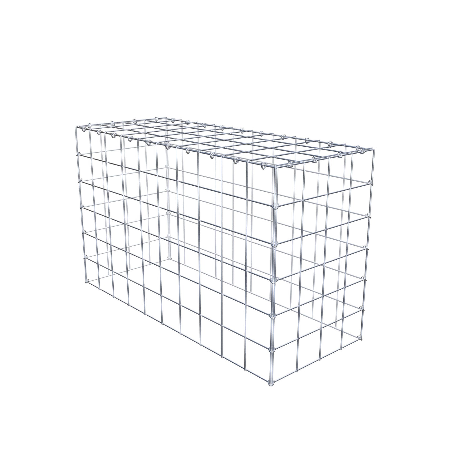 Monteret gabion type 3 100 cm x 60 cm x 40 cm (L x H x D), maskestørrelse 10 cm x 10 cm, C-ring
