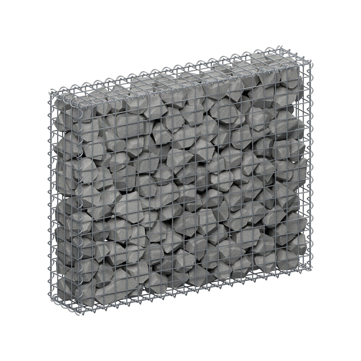 Gabione 100 cm x 80 cm x 20 cm (L x H x T), Maschenweite 5 cm x 5 cm, Spirale