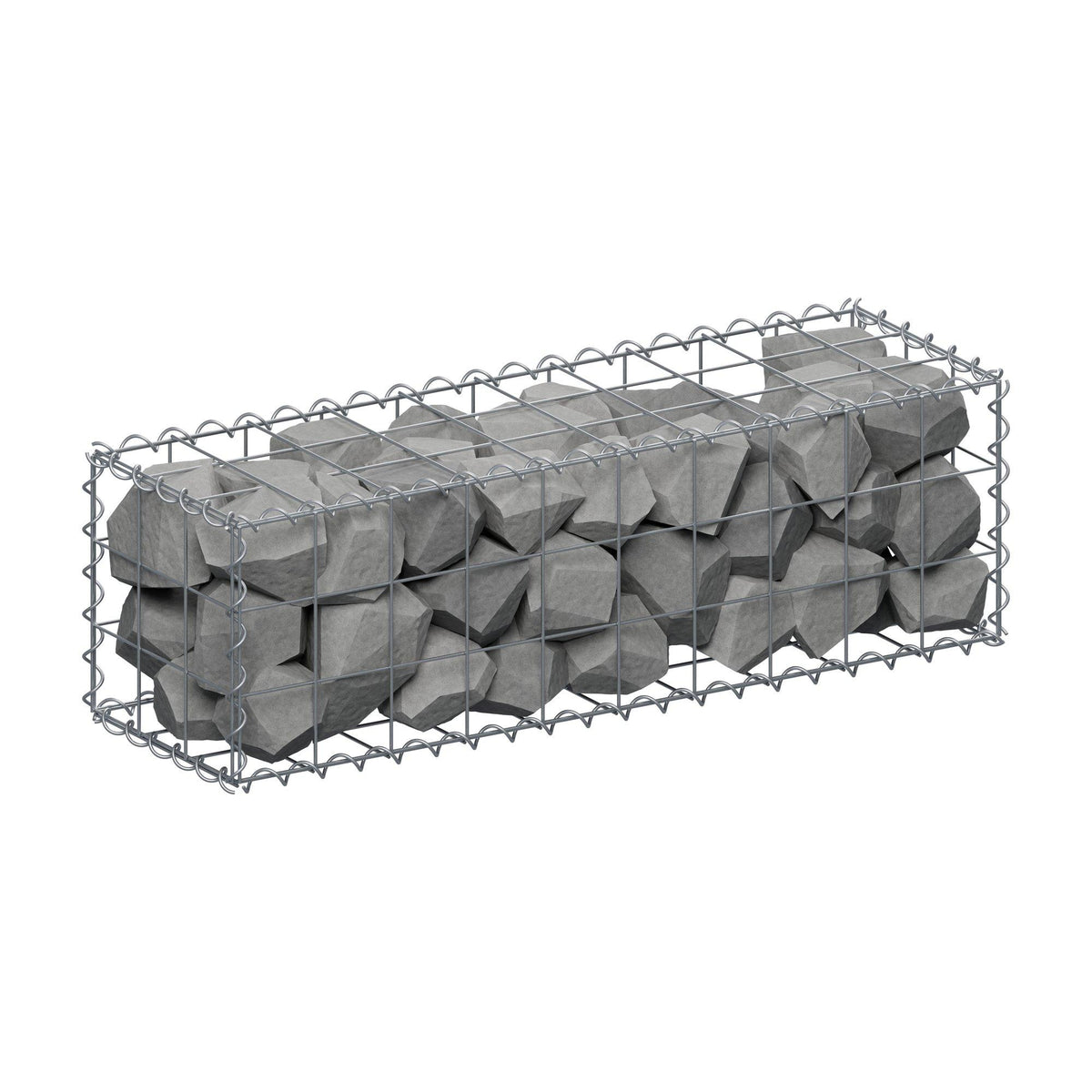 Gabião 100 cm x 30 cm x 30 cm (C x A x P), malhagem 10 cm x 10 cm, espiral