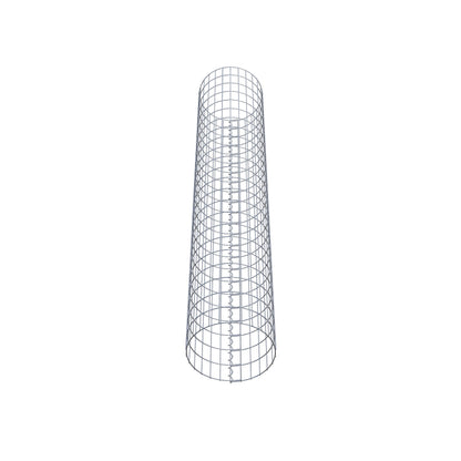 Columna de gaviones redonda 42 cm de diámetro, 230 cm de altura, malla 5 cm x 10 cm