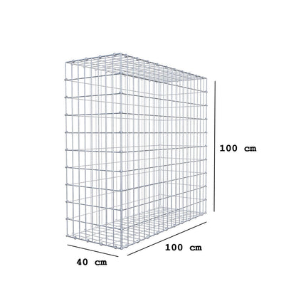 Gabião 100 cm x 100 cm x 40 cm (C x A x P), malhagem 5 x 10 cm, anel espiral