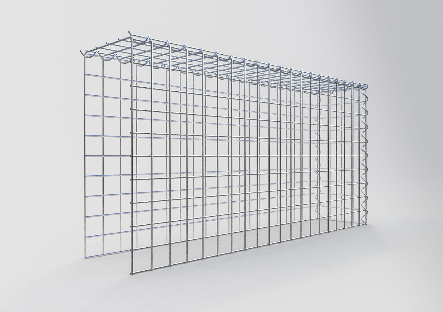 Gabião tipo 4 100 cm x 50 cm x 20 cm (C x A x P), malhagem 5 cm x 5 cm, espiral