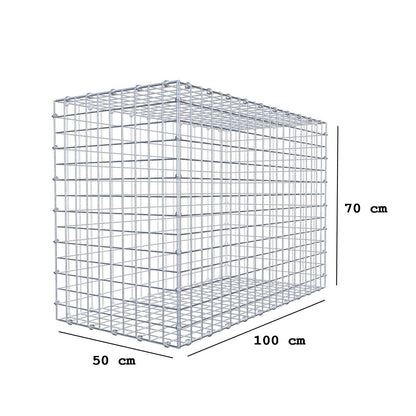 Gabião 100 cm x 70 cm x 50 cm (C x A x P), malhagem 5 x 5 cm, anel espiral