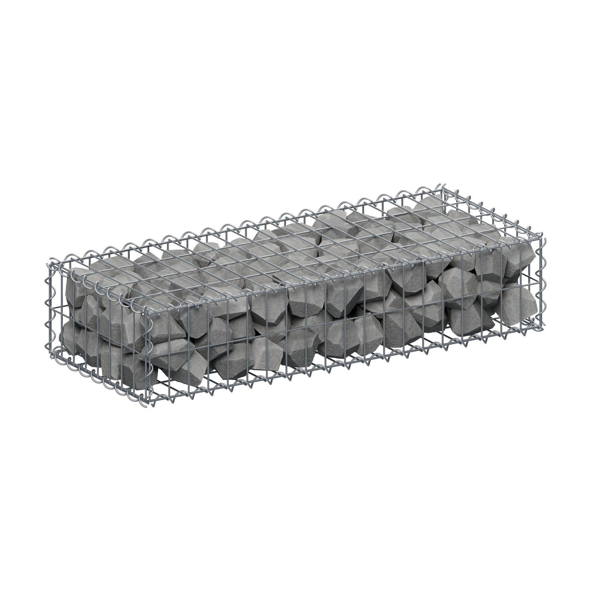 Gabion 100 cm x 20 cm x 40 cm (L x H x D), maskstorlek 5 cm x 10 cm, spiral
