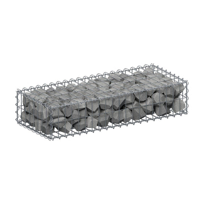Gabion 100 cm x 20 cm x 40 cm (L x H x D), maskstorlek 5 cm x 10 cm, spiral