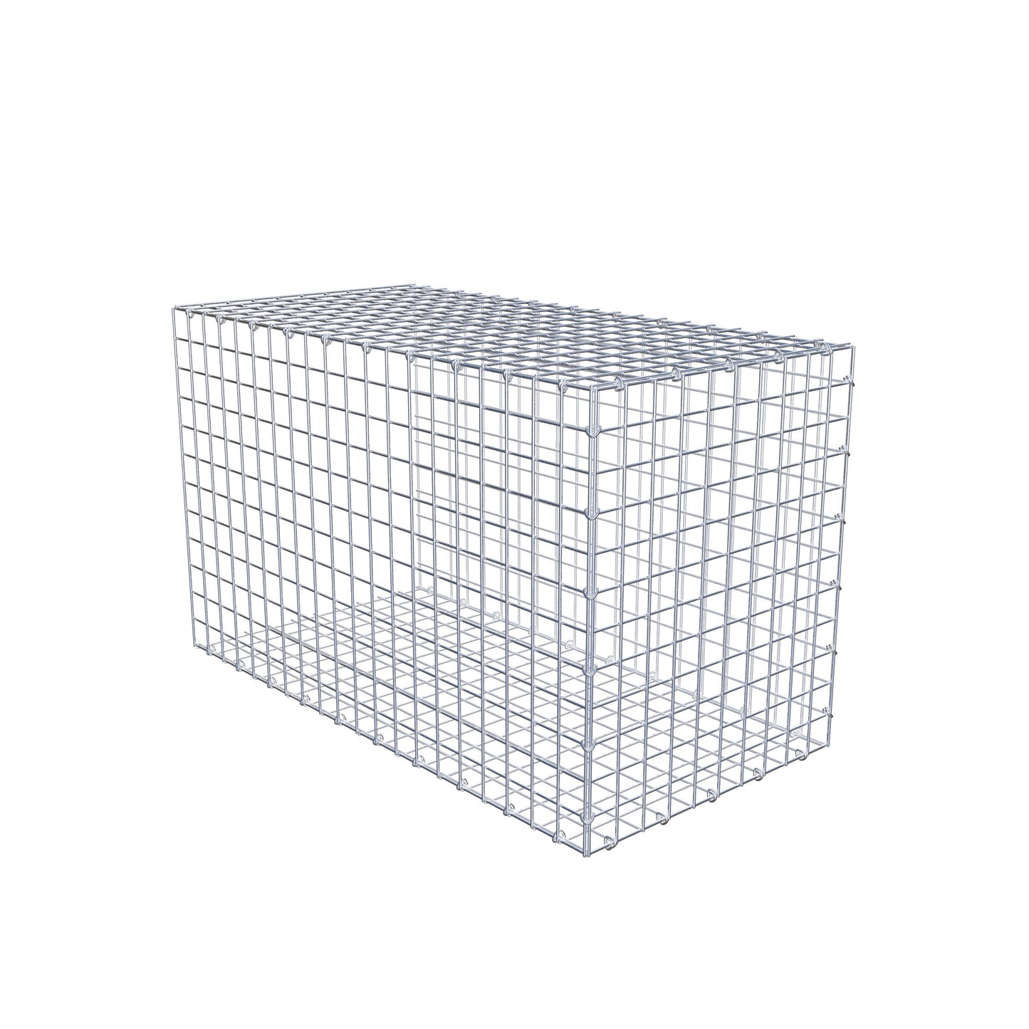 Monteret gabion type 2 100 cm x 60 cm x 50 cm (L x H x D), maskestørrelse 5 cm x 5 cm, C-ring