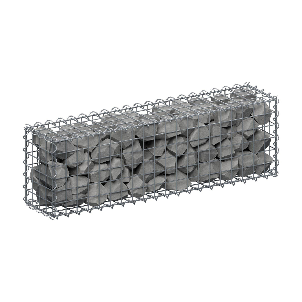 Gabione 100 cm x 30 cm x 20 cm (L x H x T), Maschenweite 5 cm x 5 cm, Spirale