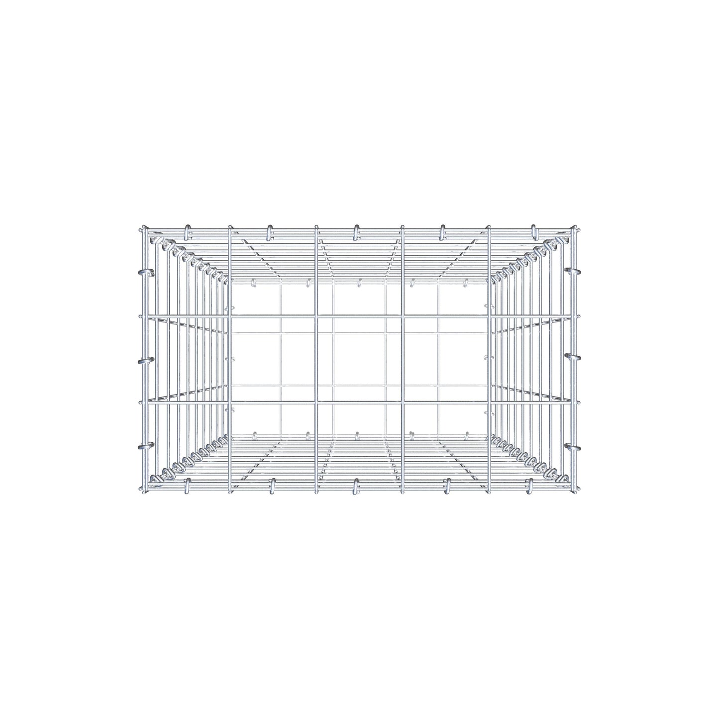 Gabião 100 cm x 50 cm x 30 cm (C x A x P), malhagem 10 cm x 10 cm, anel C