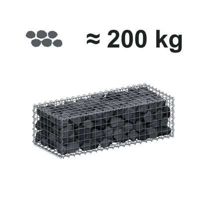 Gabion 100 cm x 30 cm x 40 cm (L x H x D), maskstorlek 5 cm x 5 cm, spiral