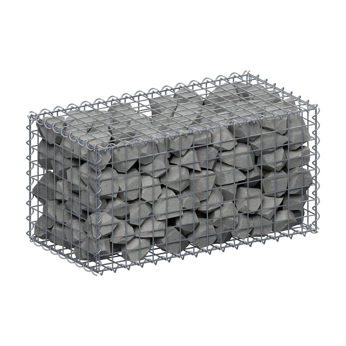 Gabião 80 cm x 40 cm x 40 cm (C x A x P), malhagem 5 cm x 5 cm, espiral