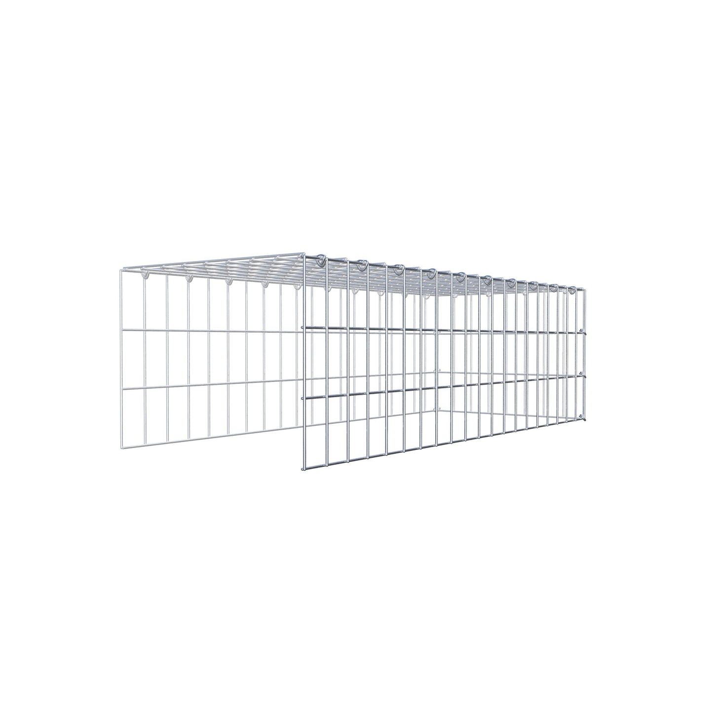 Monteret gabion type 4 100 cm x 30 cm x 40 cm (L x H x D), maskestørrelse 5 cm x 10 cm, C-ring