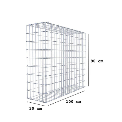 Gabião 100 cm x 90 cm x 30 cm (C x A x P), malhagem 5 x 10 cm, anel espiral