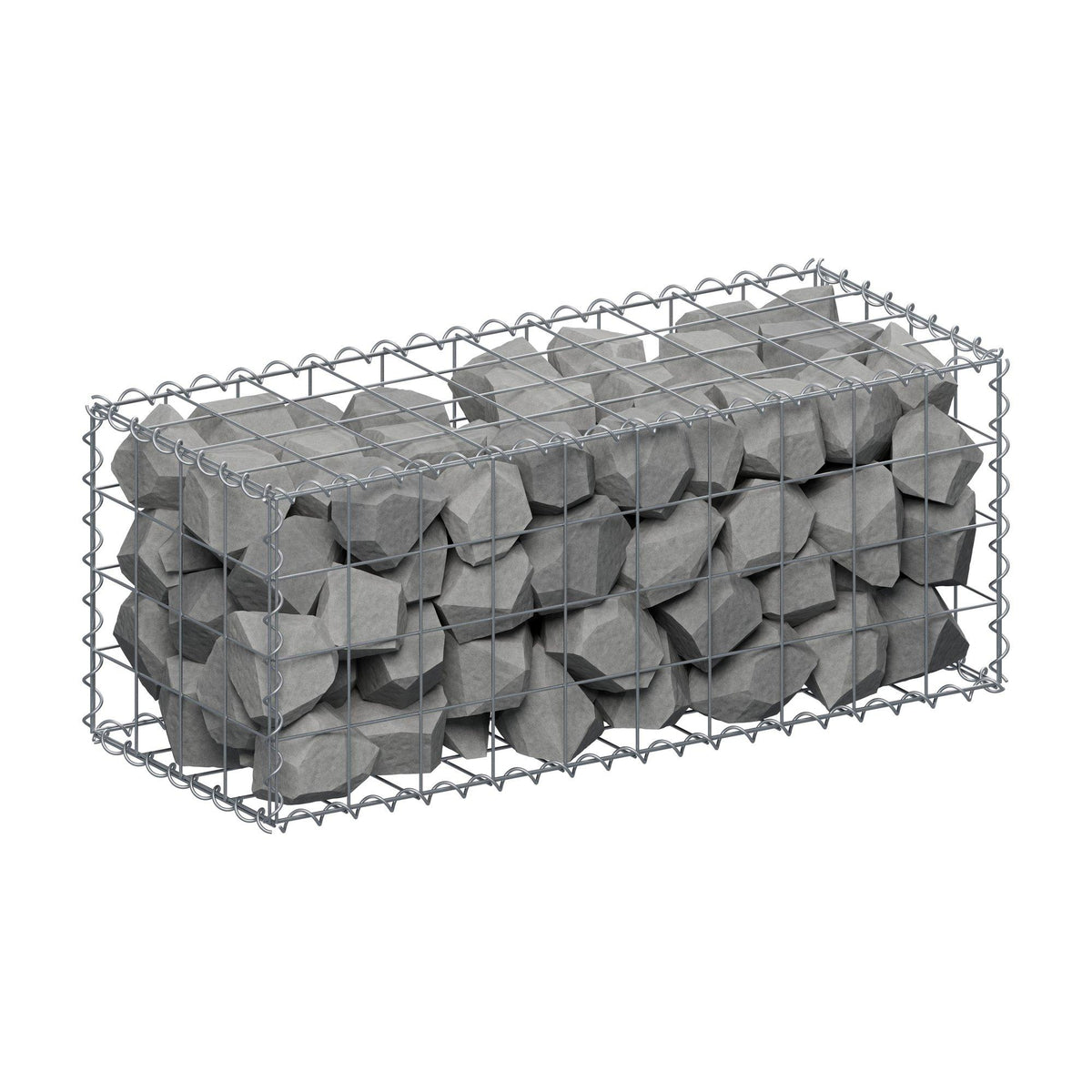 Gabião 100 cm x 40 cm x 40 cm (C x A x P), malhagem 10 cm x 10 cm, espiral