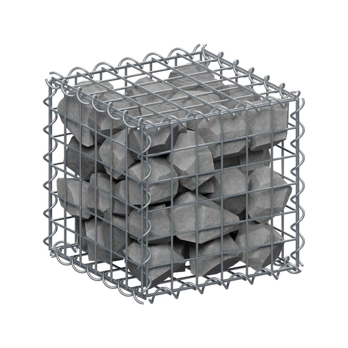 Gabione 30 cm x 30 cm x 30 cm (L x H x T), Maschenweite 5 cm x 5 cm, Spirale