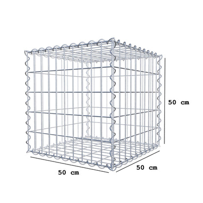 Gabbione 50 cm x 50 cm x 50 cm (L x H x P), maglia 5 cm x 10 cm, spirale