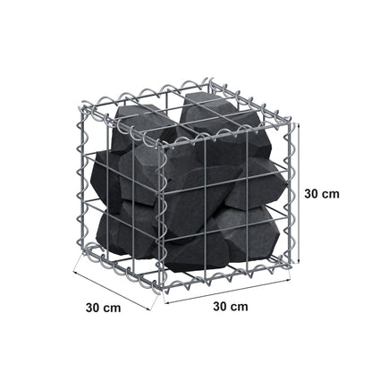 Gabion 30 cm x 30 cm x 30 cm (L x H x D), maskestørrelse 10 cm x 10 cm, spiral