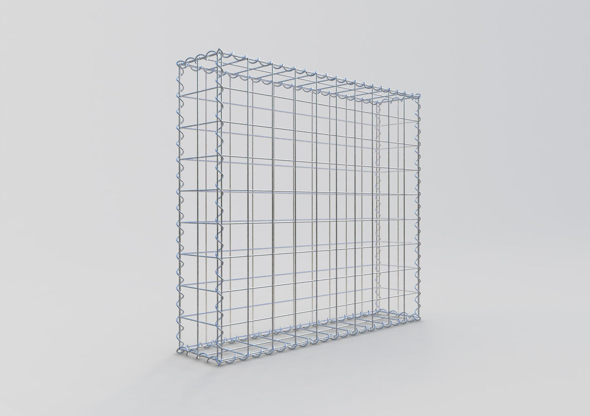 Gabião 100 cm x 90 cm x 20 cm (C x A x P), malhagem 10 cm x 10 cm, espiral