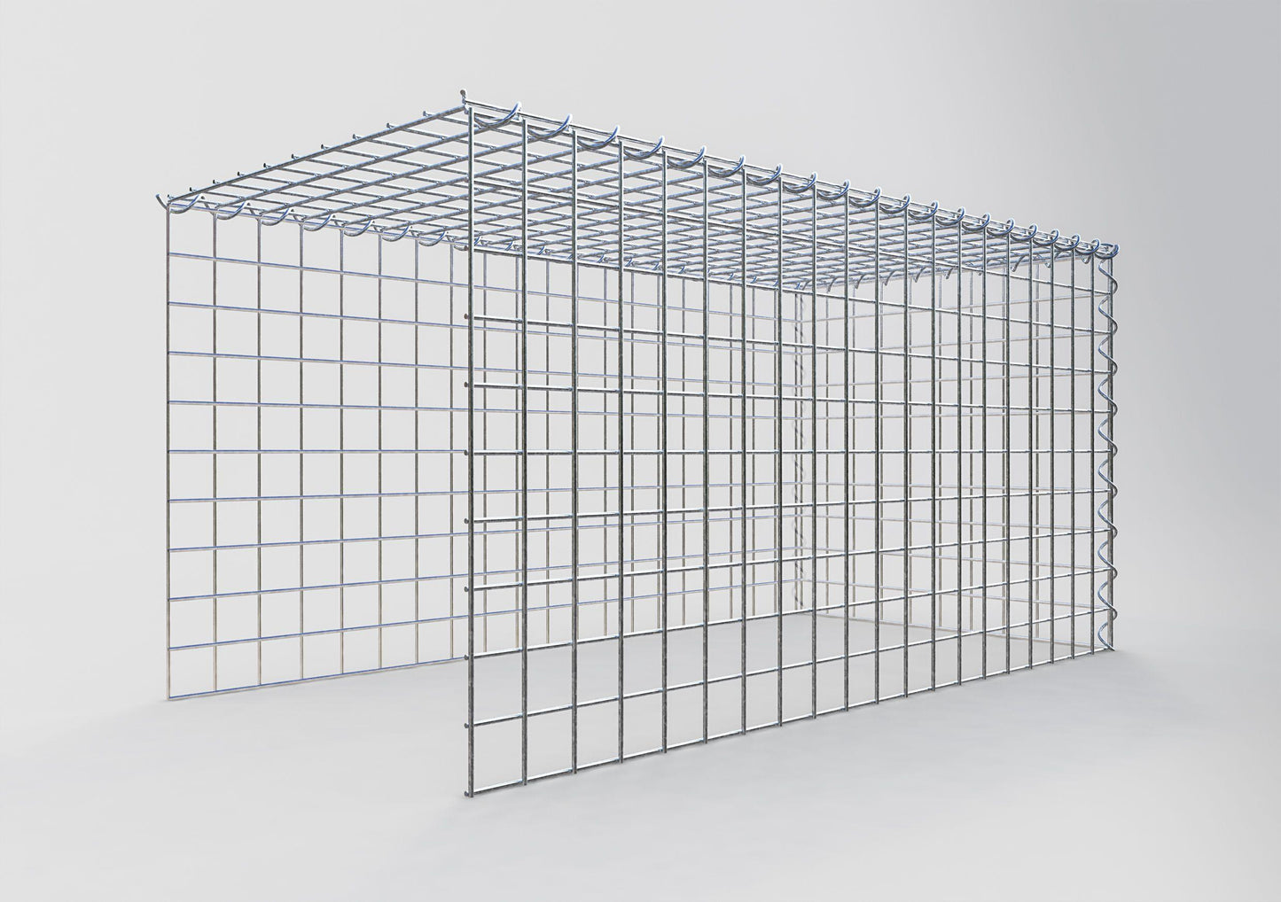 Opvokset gabion type 4 100 cm x 50 cm x 50 cm (L x H x D), maskestørrelse 5 cm x 5 cm, spiral