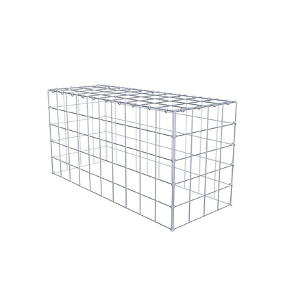 Typ 3 påbyggnadsgabion 100 cm x 50 cm x 40 cm (L x H x D), maskstorlek 10 cm x 10 cm, C-ring