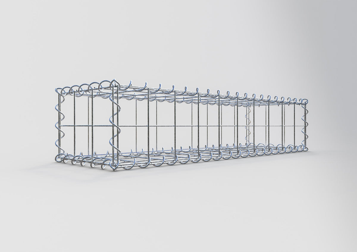 Gabião 100 cm x 20 cm x 30 cm (C x A x P), malhagem 10 cm x 10 cm, espiral