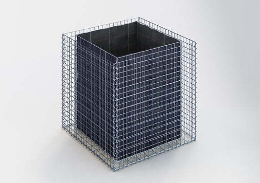 Lecho elevado rectangular 100 cm x 100 cm x 100 cm (L x A x P), malla 5 x 5 cm, espesor de pared 10 cm