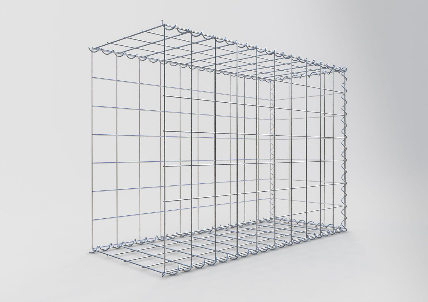Gabião tipo 2 100 cm x 70 cm x 40 cm (C x A x P), malhagem 10 cm x 10 cm, espiral