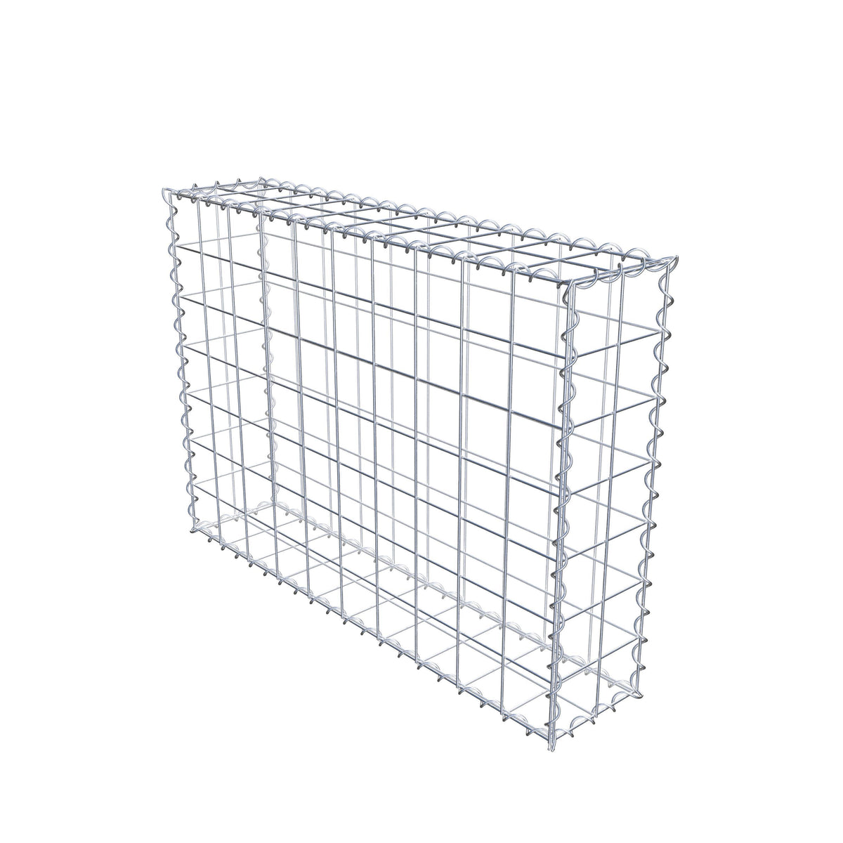 Gabião 100 cm x 70 cm x 20 cm (C x A x P), malhagem 10 cm x 10 cm, espiral