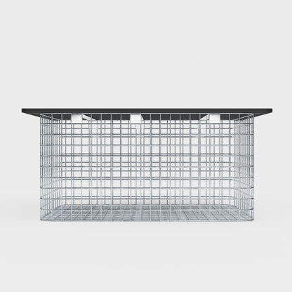 Gartenbank 102 x 50 x 52 cm MW 5 x 5 cm feuerverzinkt, mit Recyclingauflage in anthrazit