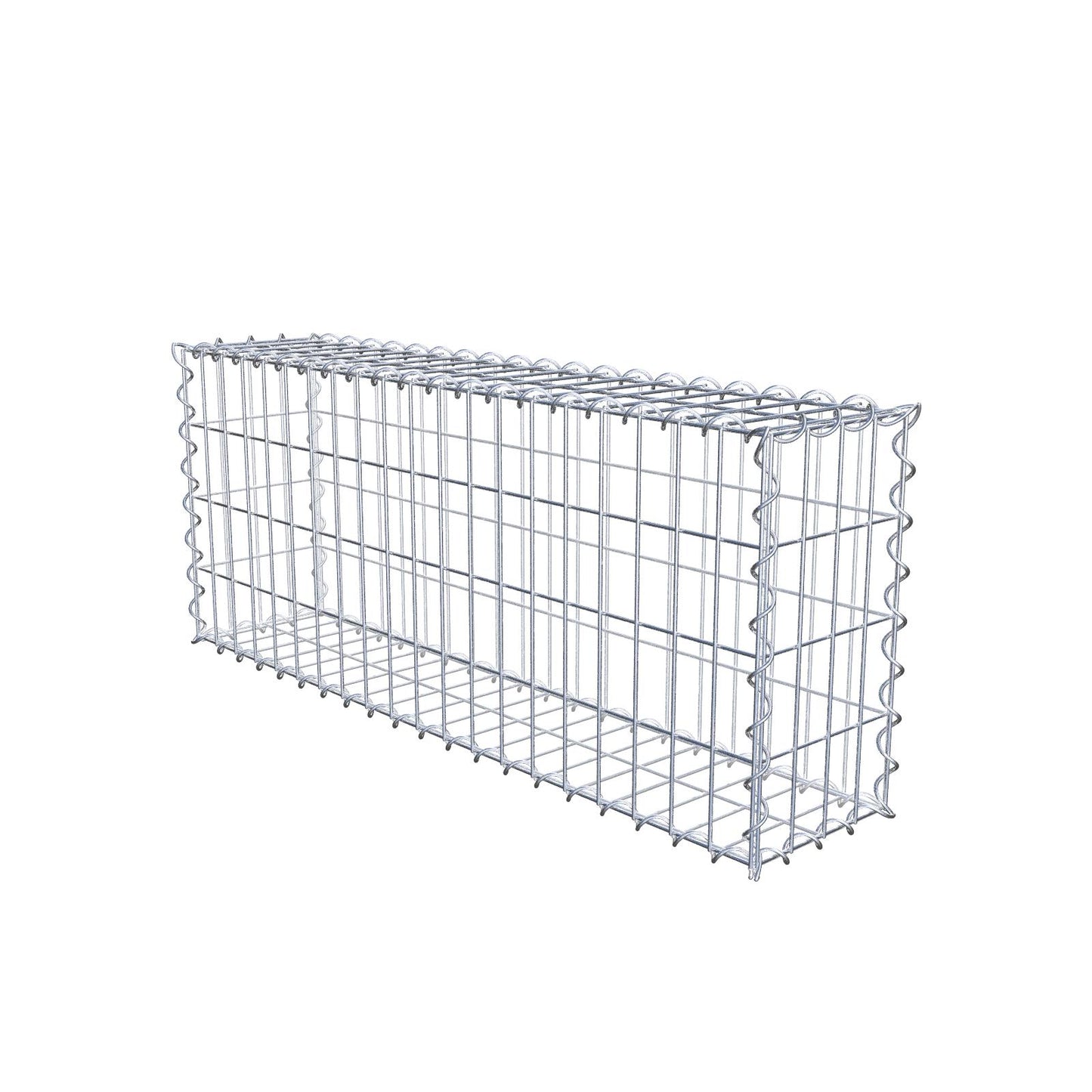 Sats med 2 gabioner 100 cm x 40 cm x 20 cm (L x H x D), maskstorlek 5 x 10 cm, spiral