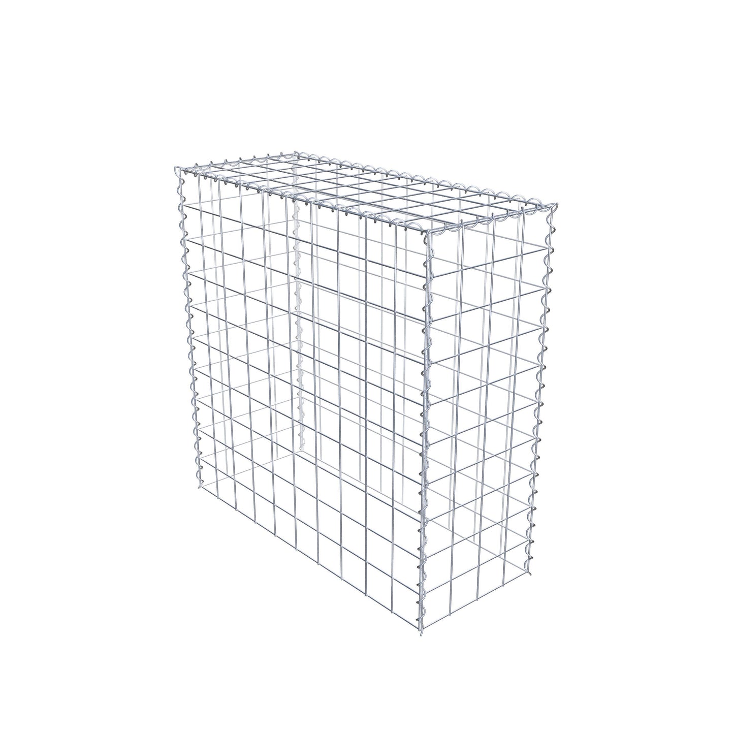 Gabião Tipo 3 100 cm x 100 cm x 40 cm (C x A x P), malhagem 10 cm x 10 cm, espiral