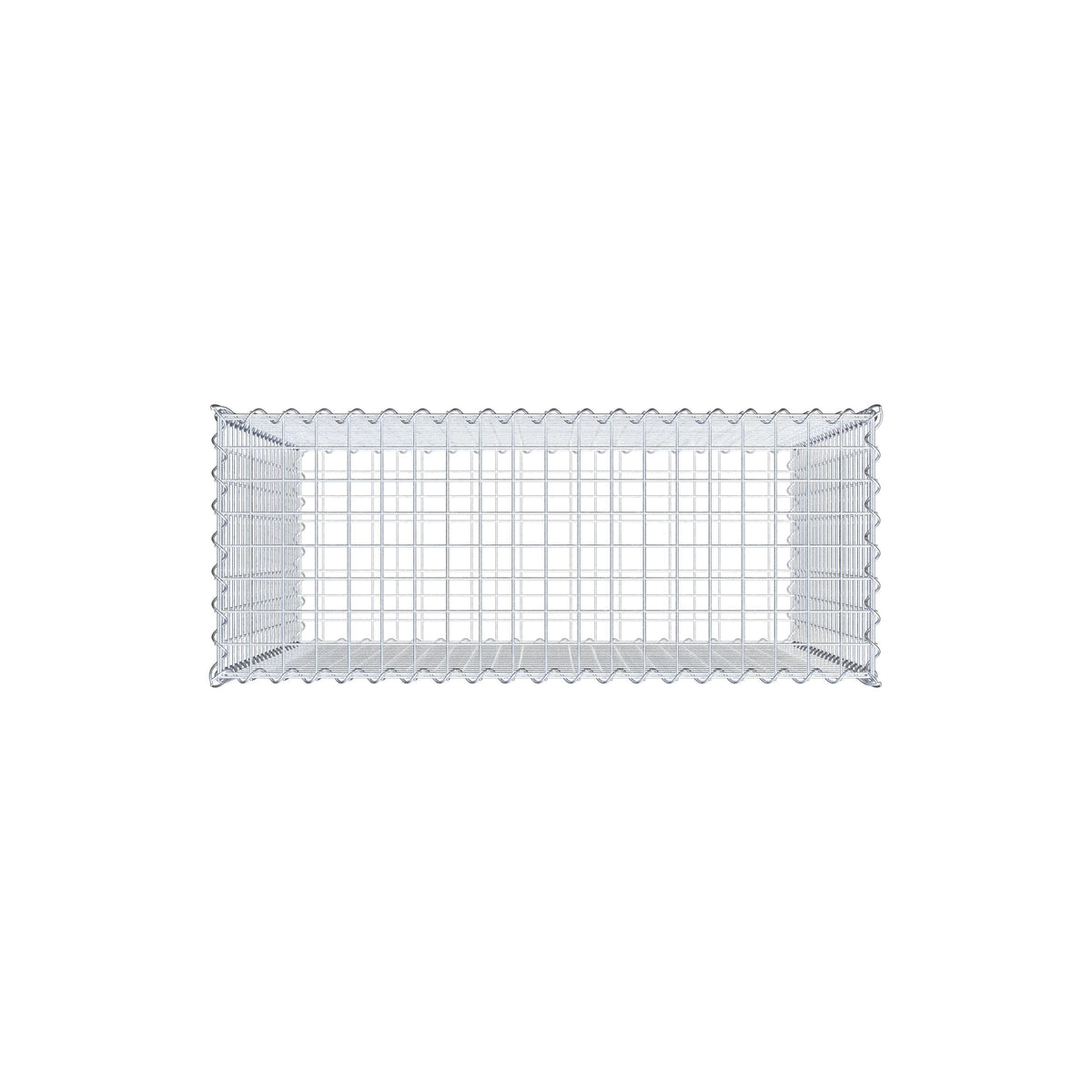 Gabião 100 cm x 100 cm x 40 cm (C x A x P), malhagem 5 cm x 5 cm, espiral