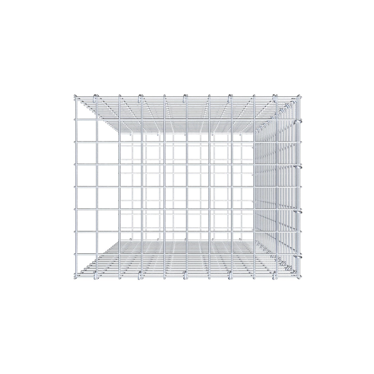 Monteret gabion type 2 100 cm x 50 cm x 40 cm (L x H x D), maskestørrelse 5 cm x 5 cm, C-ring