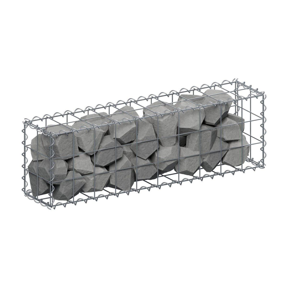 Gabion 100 cm x 30 cm x 20 cm (L x H x P), mailles 10 cm x 10 cm, spirale