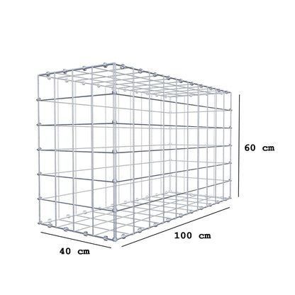 Gabione 100 cm x 60 cm x 40 cm (L x H x T), Maschenweite 10 x 10 cm, Spiralring