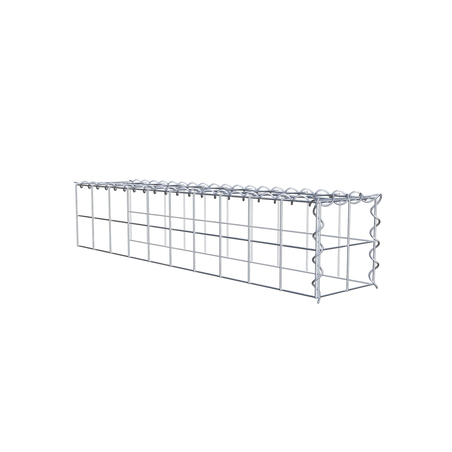 Opvokset gabion type 4 100 cm x 20 cm x 20 cm (L x H x D), maskestørrelse 10 cm x 10 cm, spiral