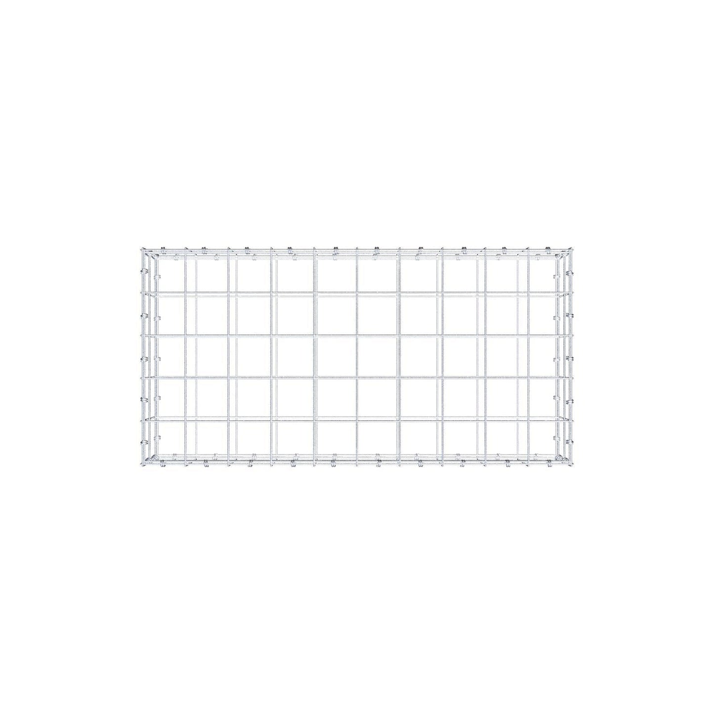 Gabion 100 cm x 20 cm x 50 cm (L x H x D), maskestørrelse 10 x 10 cm, spiralring