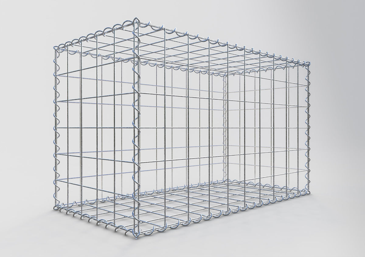 Gabion 100 cm x 60 cm x 50 cm (L x H x D), maskestørrelse 10 cm x 10 cm, spiral