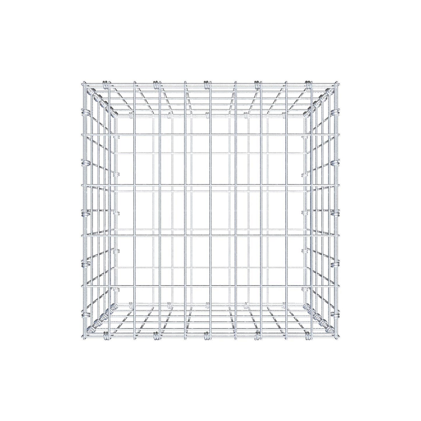 Gabião 50 cm x 50 cm x 50 cm (C x A x P), malhagem 5 x 10 cm, anel espiral